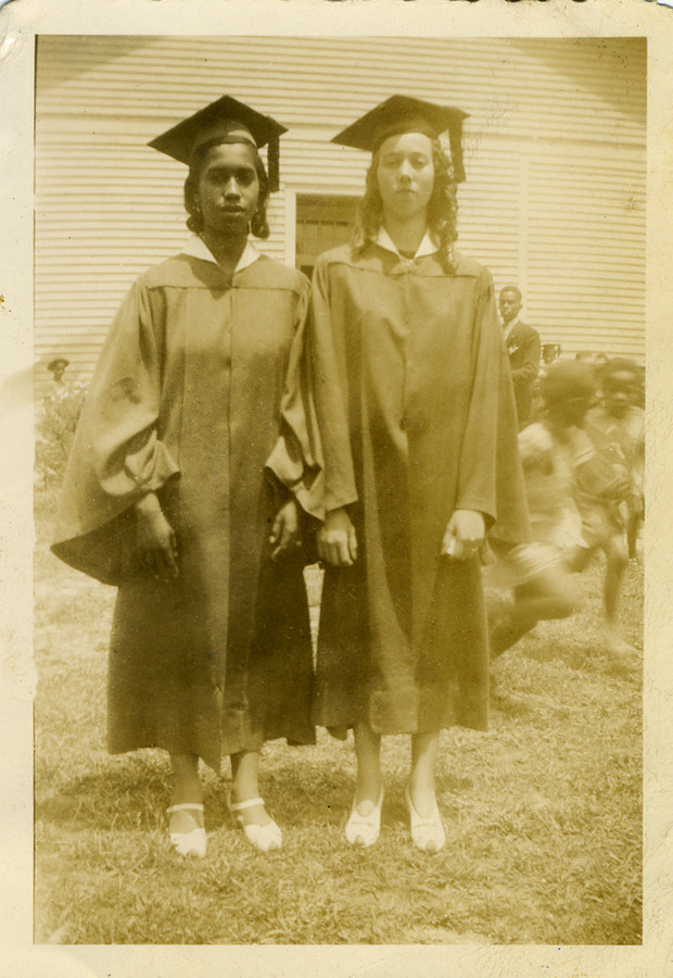 1941 Louisa Train. school Eva Founatin left Margaret Hughes right.jpg